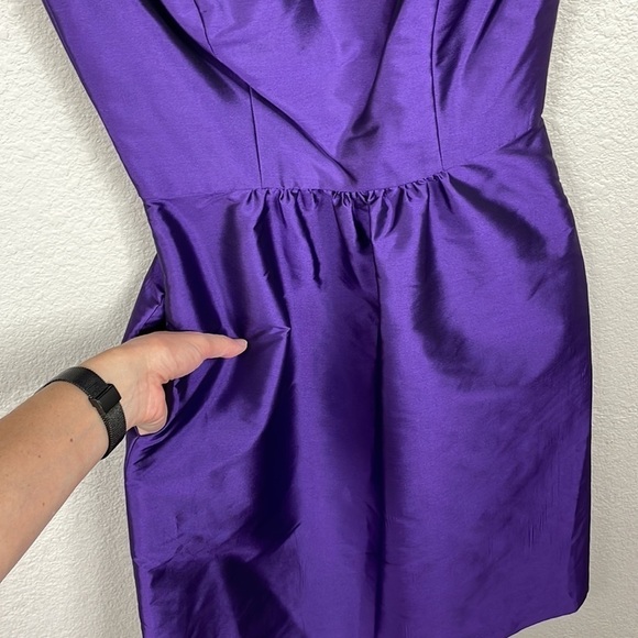 NWT Alfred Sung Bateau Neck Cap Sleeve Cocktail Bridesmaid Dress Majestic Purple - Picture 4 of 13